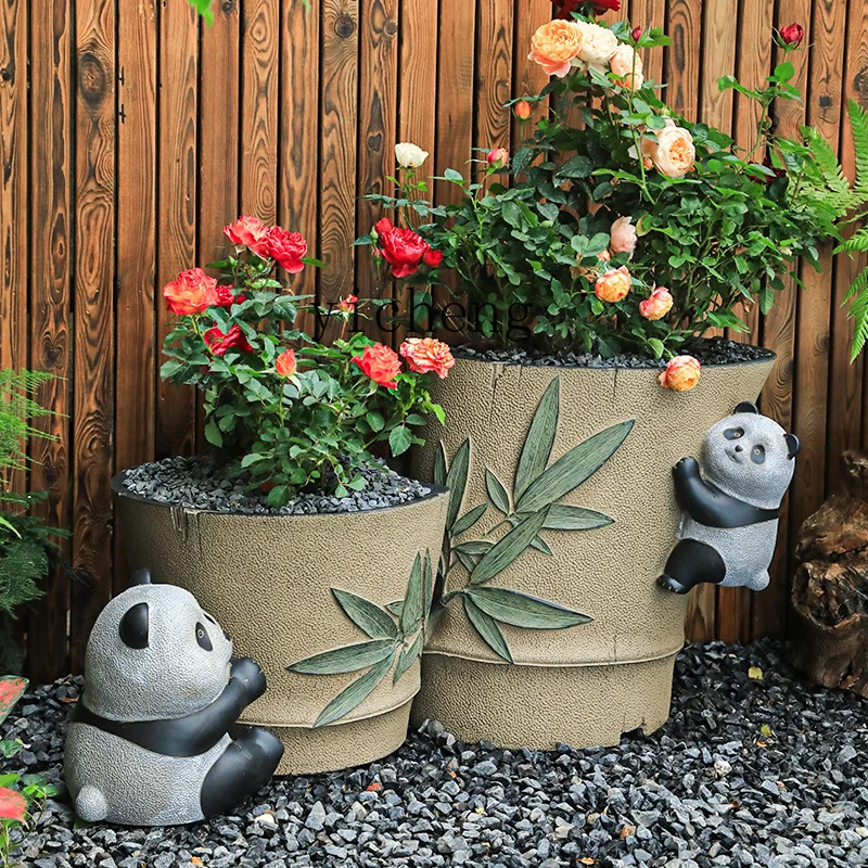 Bonsai Garden Chinese Garden - L7-15 courtyard flower pot ornament Chinese