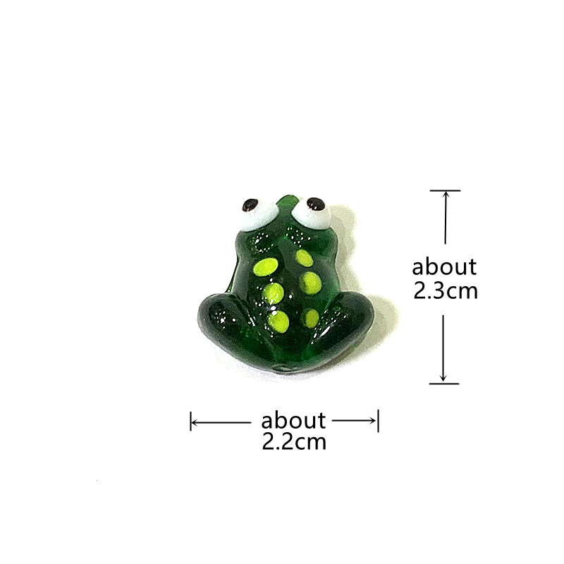 2pcs Mini Glass Frog Figurine  - Bonsai Garden Chinese Garden ulasan dan harga