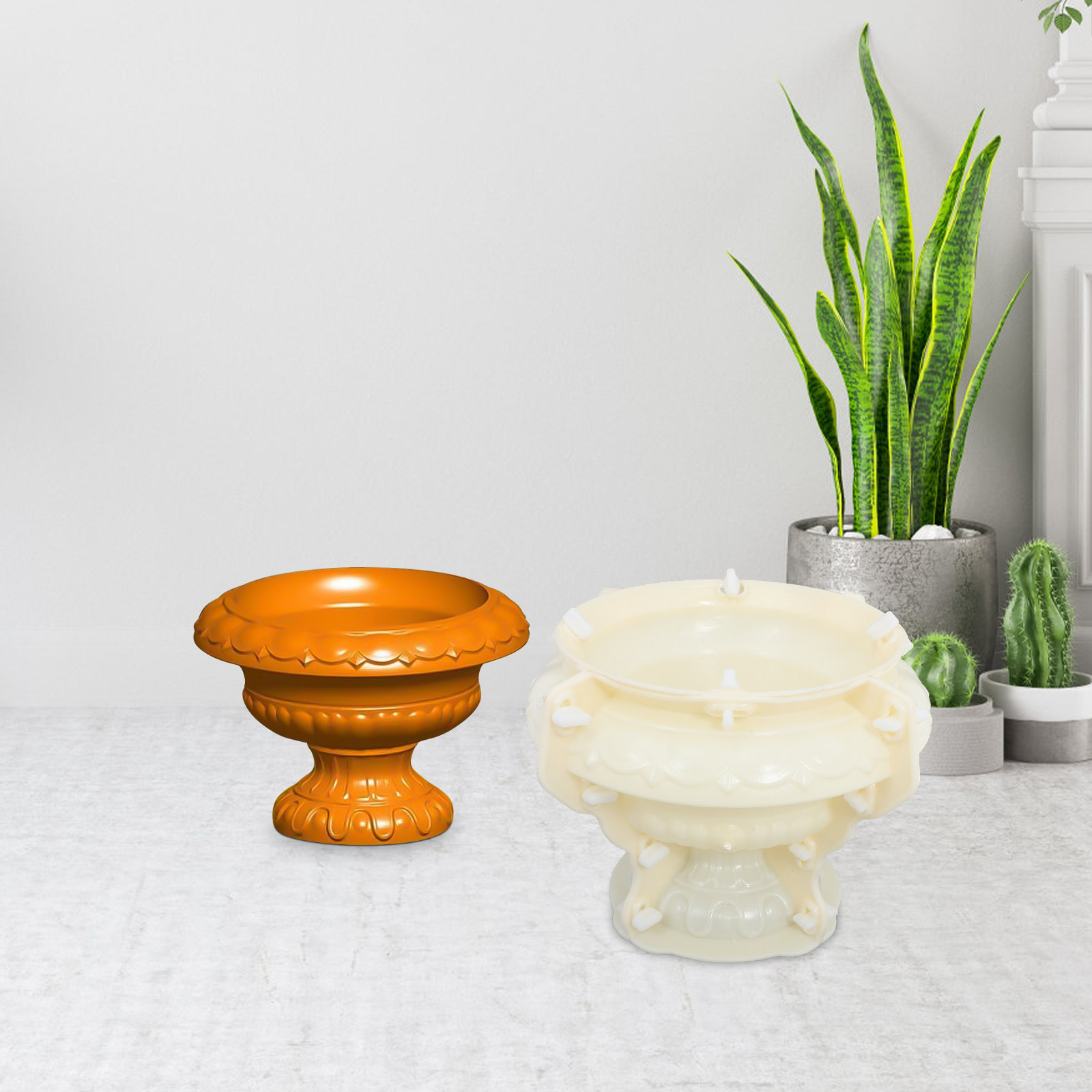 Cactus Concrete Mold Vase Ceme - Bonsai Garden Plants ulasan dan harga