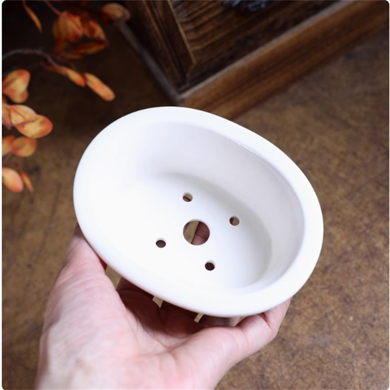 Porcelain White Oval Bonsai Po - Bonsai Garden Chinese Garden ulasan dan harga