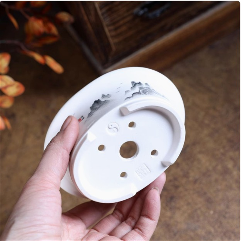 Porcelain White Oval Bonsai Po - Bonsai Garden Chinese Garden ulasan dan harga